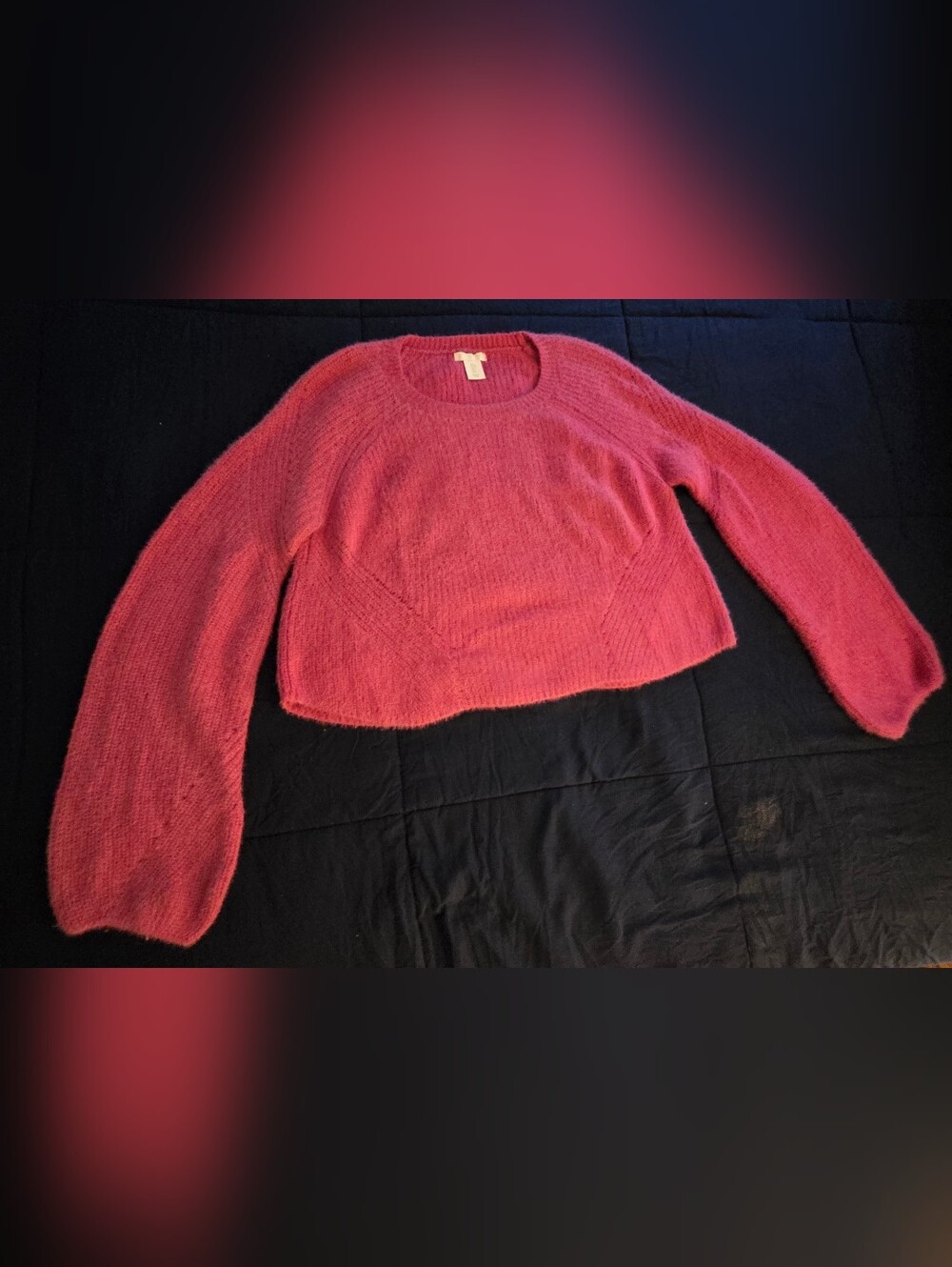 Pure Collection Cropped Sweater, Size L - Picture 4 of 6